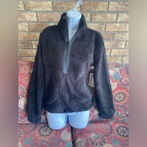 Cozy Black Fleece Pullover NWT SZ S